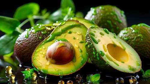 Halved avocado