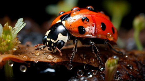Macro image of a ladybird
