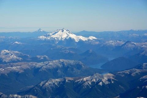 Aerial view of Cerro Tronador volcano