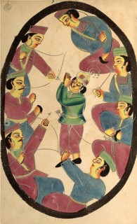 Seven heroes or warriors killing Abhimanya