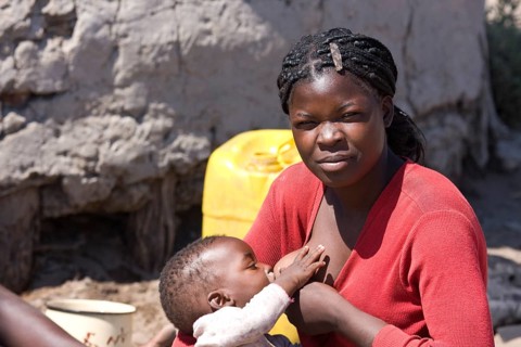 African woman breastfeeding her baby