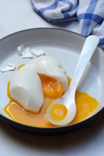 Soft boiled egg with spoon
