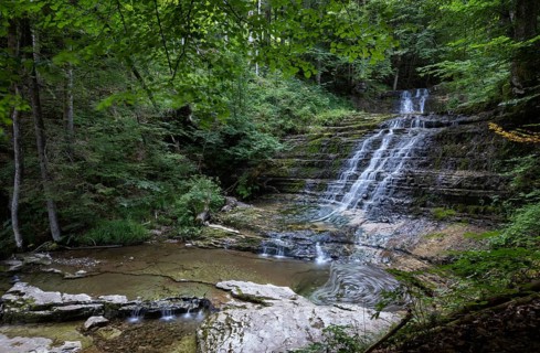 Waterfall of the Taugl at the Wald Wasser Zauber Weg near Hintersee