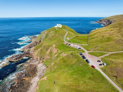 Aerial view of the lighthouse at Stoer Head