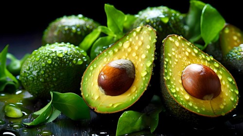 Halved avocados