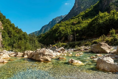 Turquoise river of Valbona valley