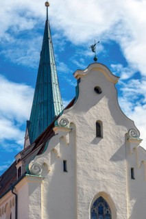 Church tower and baroque gable