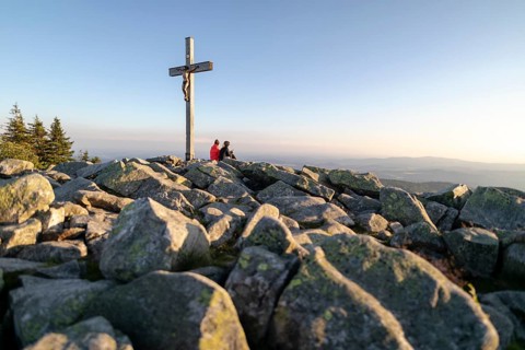 Sunset with view from the Lusen