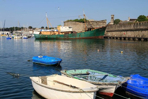Walled old town Ville close in the port of Concarneau