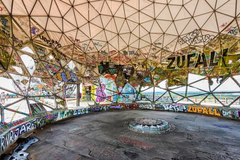 Graffiti on the former US wiretap on Teufelsberg in Grunewald