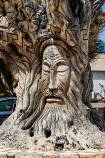 Tree with carvings in Matala