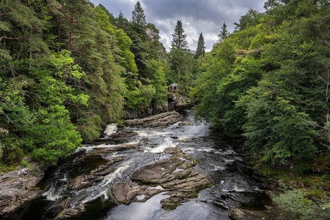 The Invermoriston Falls south of Loch Ness