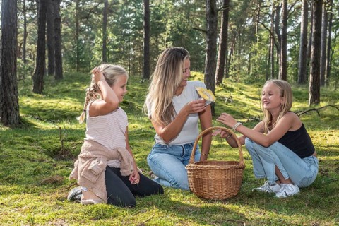 Blonde woman with two girls