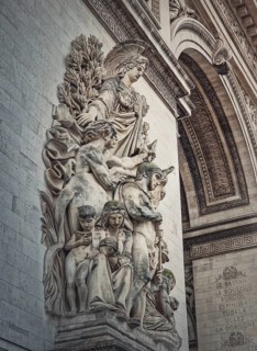 Closeup architectural details of the triumphal Arch