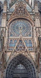 Architectural details of Notre Dame de Rouen Cathedral in the Normandy