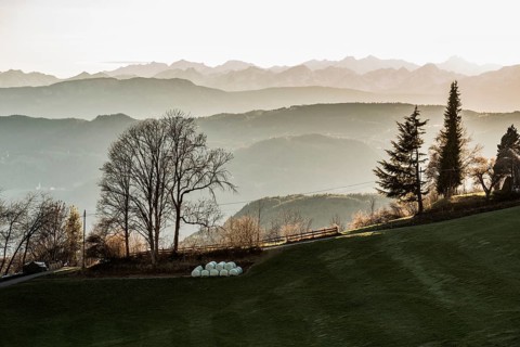 Backlit mountains