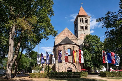 Abbey ruins during the festival