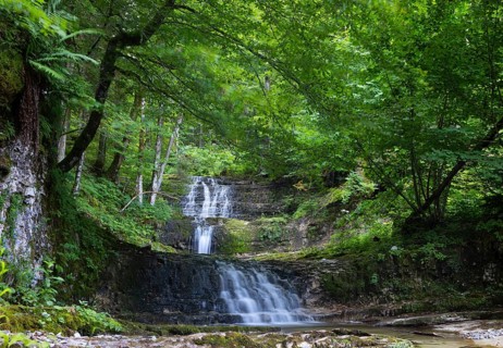Waterfall of the Taugl at the Wald Wasser Zauber Weg near Hintersee