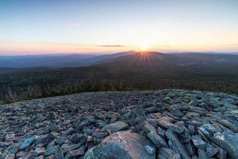 Sunset with view from the Lusen
