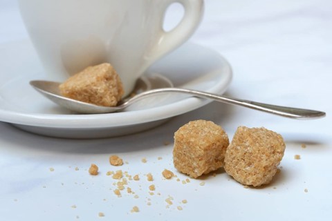 Espresso cup with sugar cube