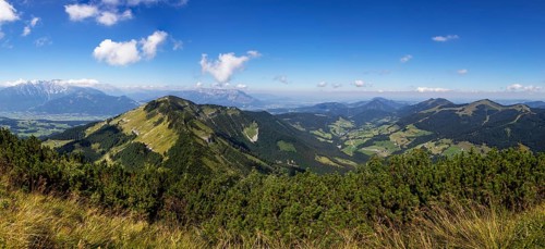 View from the Schmittenstein into the Salzach Valley and towards Krispl
