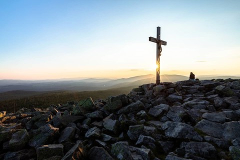 Sunset with view from the Lusen