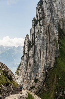Steep mountains and clouds