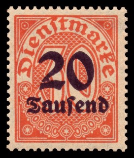 Stamp vintage 1923 of the German Reichspost