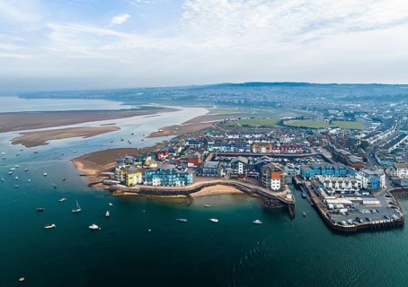 Exmouth and River Exe from a drone