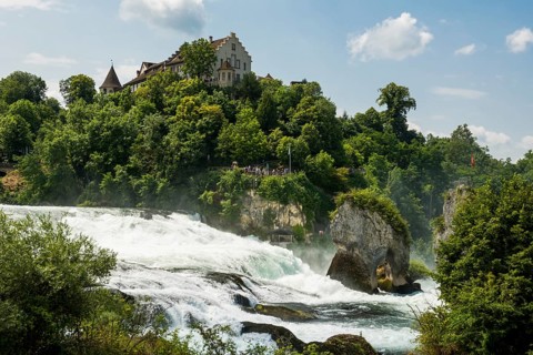 Waterfall and castle