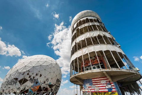 Graffiti on the former US wiretap on Teufelsberg in Grunewald