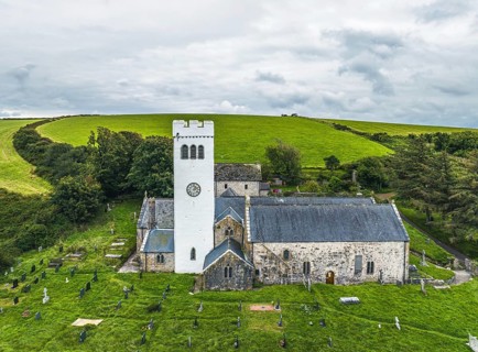 St James the Great Church from a drone