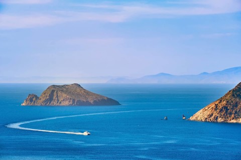 Beautiful landscape with several islets in bay