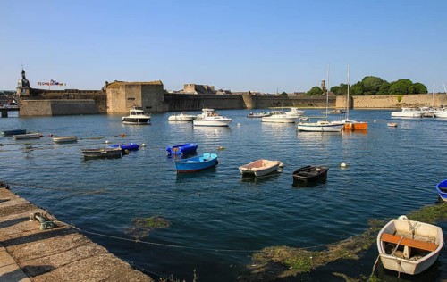 Walled old town Ville close in the port of Concarneau