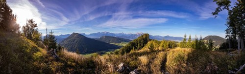 Sunrise on the Gurlspitze with a view of the Osterhorn group