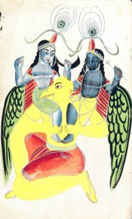 Garuda carrying two identical figures