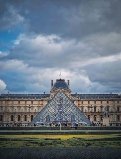 Outdoors view to the Louvre Museum in Paris