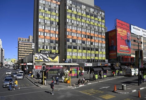 Colourful house facades at Gandhi Square
