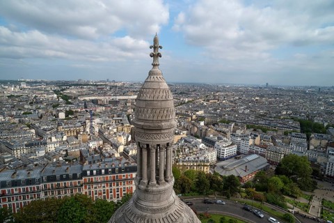 View of Paris from the tower of the Sacre-Coeur de Motmartre Basilica