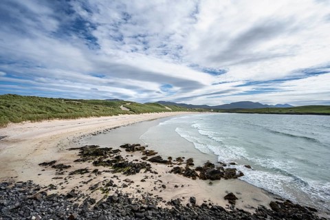 The sandy beach of Balnakeil Beach in the Northern Highlands