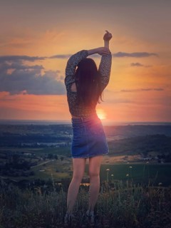 Wild and free youth concept with a relaxed girl