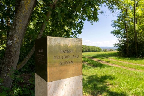 Monument next to the Constitution Column near Gaibach with the inscription Bavaria