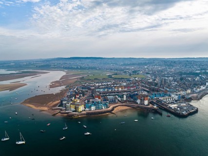 Exmouth and River Exe from a drone