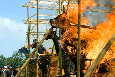 Cremation ceremony and funeral service in Bali