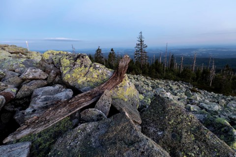 Sunset with view from the Lusen