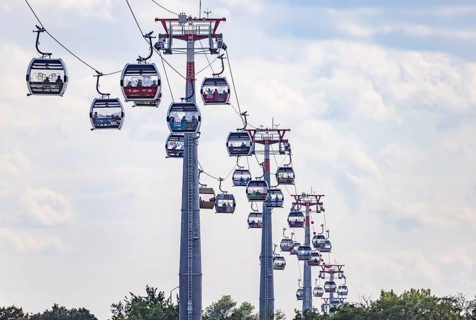 Cable car Mannheim. During the Federal Horticultural Show BUGA23