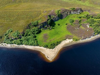 Aerial view of Loch Hope in the Northern Highlands