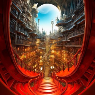 Stairs leading to a fairyland world