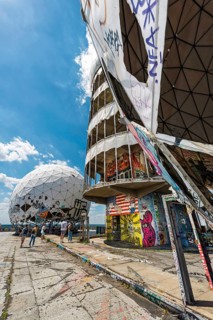 Graffiti on the former US wiretap on Teufelsberg in Grunewald