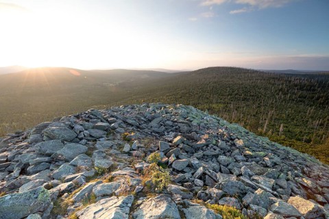 Sunset with view from the Lusen
